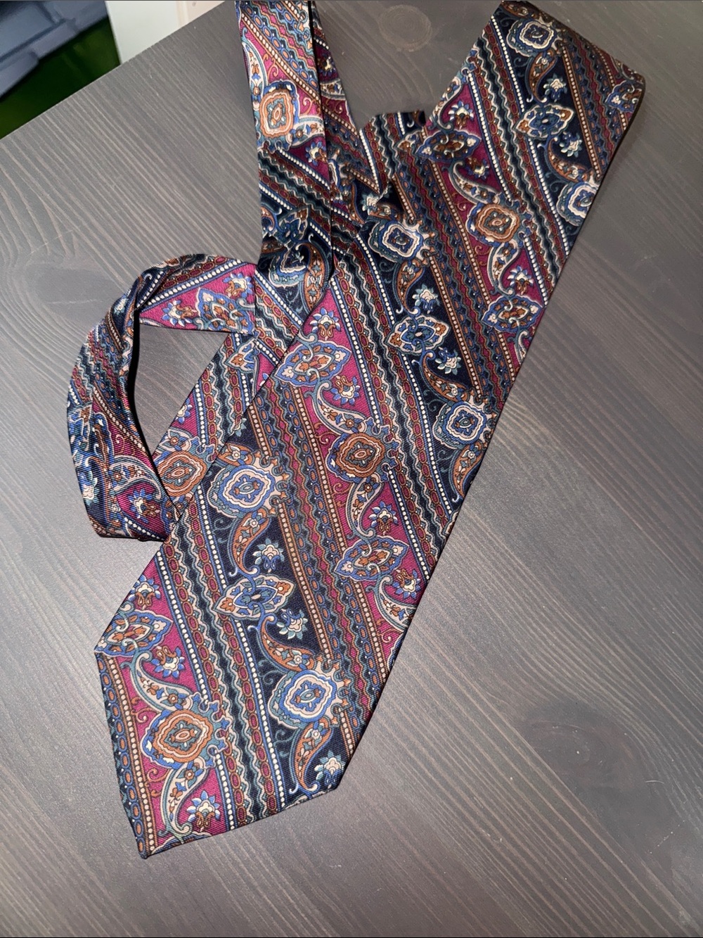 Christian Dior Monsieur Necktie Silk Burgundy & Multicolor Paisley Tie casual